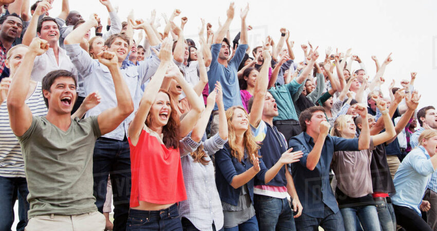Cheering fans